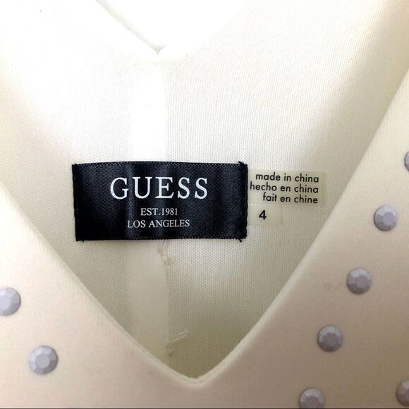 NWT GUESS Size 4 White Embellished Halter Dress! - Picture 11 of 13